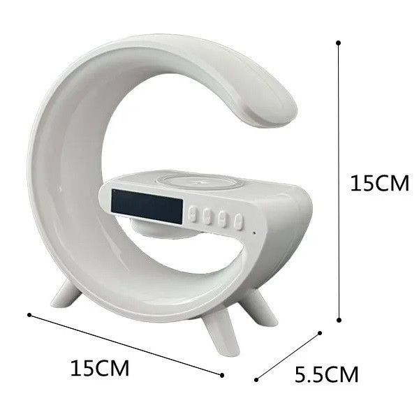 Настольная смарт лампа G-Smart Light G63 RGB с беспроводной зарядкой и Bluetooth колонкой 10W White 3_03991 фото