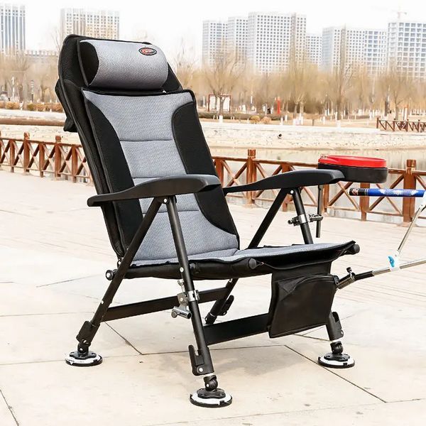 Кресло складное для рыбалки RIAS FI-01 с регулируемой спинкой 96&times;65&times;60 см Grey-Black (3_08368) 3_08368 фото