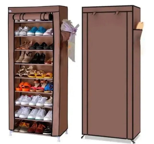 Шафа для взуття RIAS YL8102-10 складана на 9 полиць 30x58x158 см Brown (3_08450) 3_08450 фото
