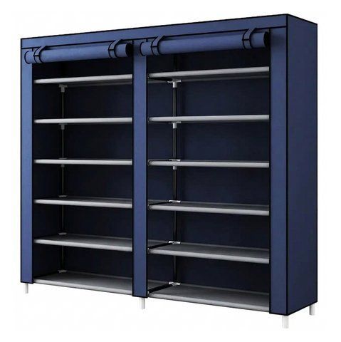 Шафа для взуття RIAS YL8112-7A складна на 7 полиць 113x30x104 см Blue (3_08451) 3_08451 фото