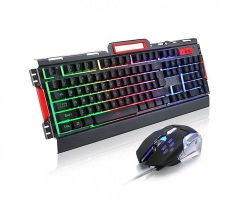 Комплект проводной игровая клавиатура и мышь RIAS K33 с подсветкой Black (2_009299) 2_009299 фото