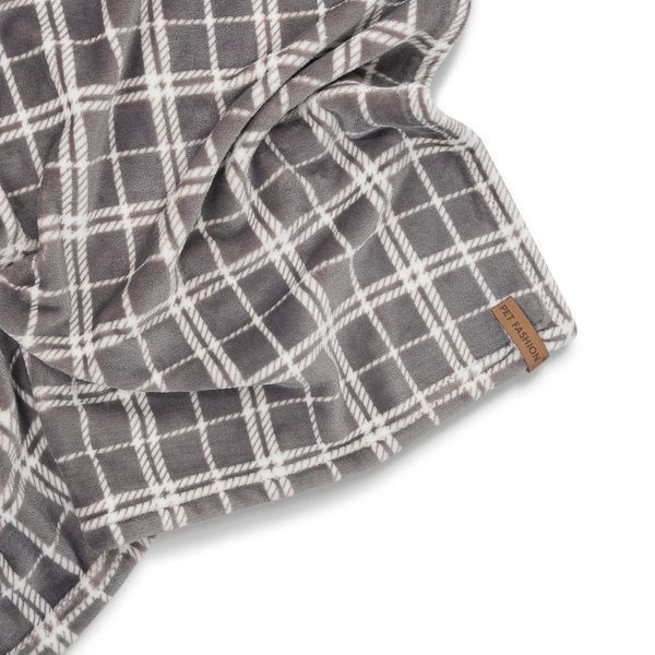 Плед Pet Fashion Bliss 2 для собак і котів плюш сірий картатий 70,5х94 см (8_00075) 8_00075 фото
