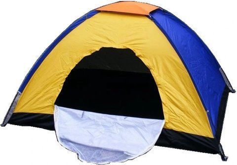 Намет туристичний RIAS 2-х місний 2х1х1.1м з москітною сіткою Yellow-Blue (3_03683) 3_03683 фото