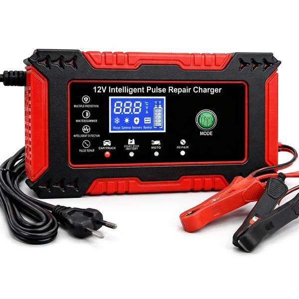 Зарядний пристрій для акумулятора RIAS JMD-6 12V 6A з дисплеєм Black-Red (3_08181) 3_08181 фото