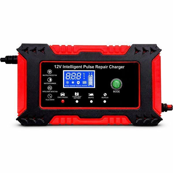 Зарядний пристрій для акумулятора RIAS JMD-6 12V 6A з дисплеєм Black-Red (3_08181) 3_08181 фото