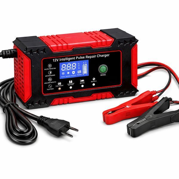 Зарядний пристрій для акумулятора RIAS JMD-6 12V 6A з дисплеєм Black-Red (3_08181) 3_08181 фото