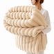 Плед Coral Fleece CF-15 Рельєфні смуги 150&times;200 см Beige (3_08638) 3_08638 фото 2