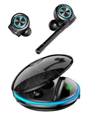 Бездротові навушники Picun UFO W11-JX TWS Bluetooth зі знімним мікрофоном та RGB підсвічуванням Black (3_02472) 3_02472 фото