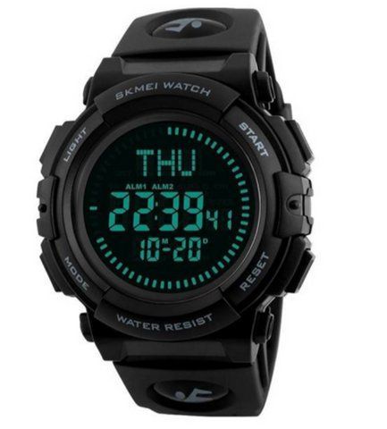 Наручний чоловічий годинник Skmei 1290BK з підсвічуванням 5 АТМ Black (7_01135) 7_01135 фото