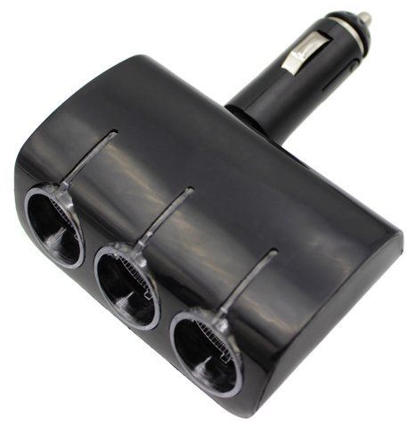Автомобільний розгалужувач прикурювача Olesson 1520 на 3 виходи 120W Black (7_01724) 7_01724 фото