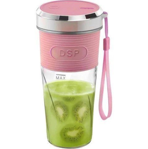 Блендер портативний акумуляторний DSP KJ2087 для коктейлів та смузі 350ml 50W Pink (3_05404) 3_05404 фото
