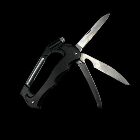 Мультитул карабин RIAS A15 4в1 с ножом и фонариком Black (7_03225) 7_03225 фото
