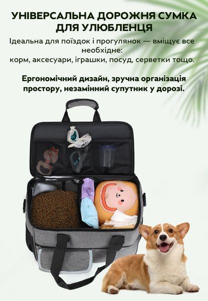 Дорожная сумка для животных CosmoPet CP-1034 с термоконтейнерами Grey (3_06647) 3_06647 фото