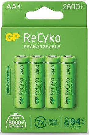 Аккумулятор батарея GP ReCyko2700 R6 AA NiMH 2600mAh 1.2V Green (Цена за 1 шт) Упаковка 4 шт 7_01614 фото