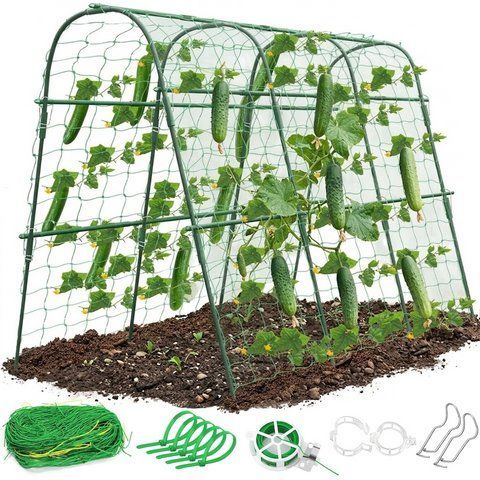Садова шпалера-арка U-подібна RIAS CU-M з нейлоновою сіткою 160x120 см Green (3_08641) 3_08641 фото