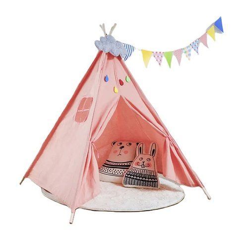Детская игровая палатка вигвам RIAS KRO-110 с деревянным каркасом 90x80x80 см Pink (3_07159) 3_07159 фото