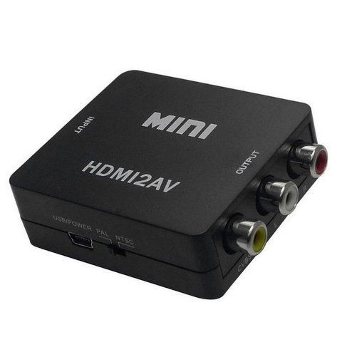 Конвертер перехідник відеосигналу RIAS HDMI to AV (RCA) CVBS аудіо 1080P Mini Black (3_03788) 3_03788 фото