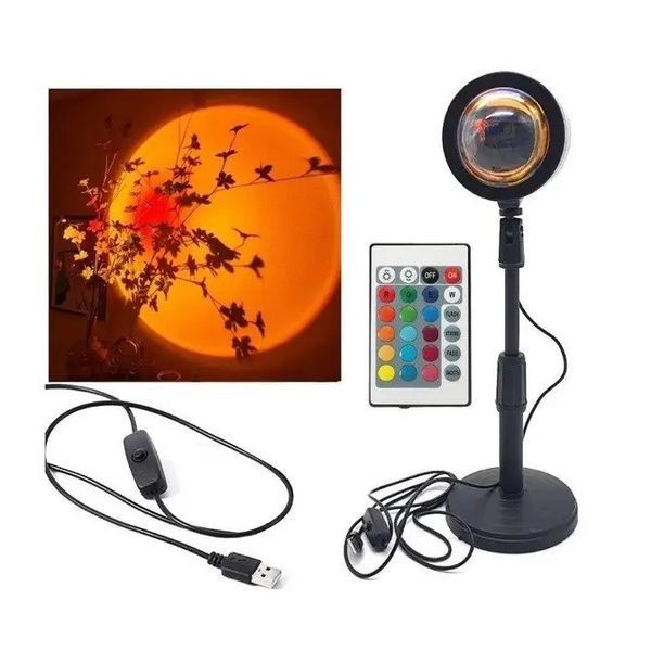 Проекционная настольная LED лампа RIAS Sunset Lamp R116 16в1 USB 7W с пультом (3_01496) 3_01496 фото