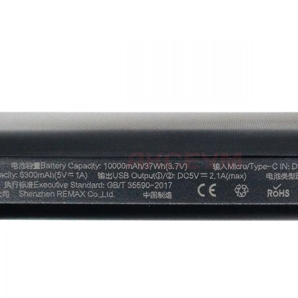 Внешний аккумулятор Power Bank Remax RPP-96 2xUSB Type-C 10000 mAh Black (3_02475) 3_02475 фото