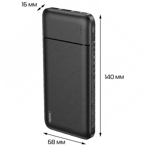 Внешний аккумулятор Power Bank Remax RPP-96 2xUSB Type-C 10000 mAh Black (3_02475) 3_02475 фото