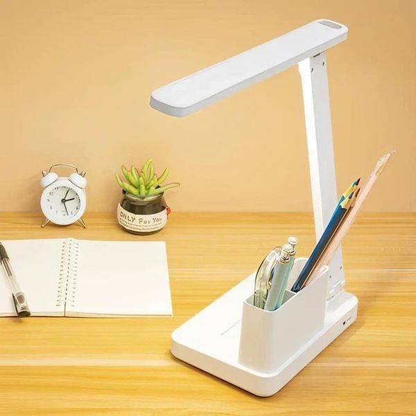 Настольная светодиодная лампа RIAS BL-3301 аккумуляторная с органайзером 60W White (3_07977) 3_07977 фото