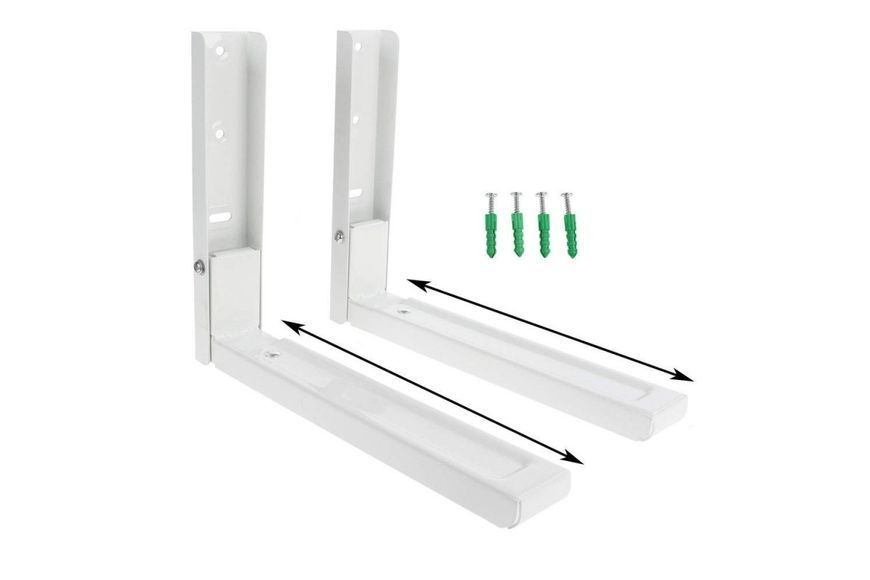 Кронштейн для микроволновой печи телескопический до 30 кг 25x46.5 см White (3_08405) 3_08405 фото