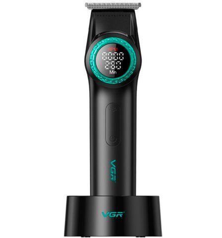 Тример акумуляторний для бороди та волосся VGR V-977 з LED дисплеєм 2500mAh Black (7_02517) 7_02517 фото
