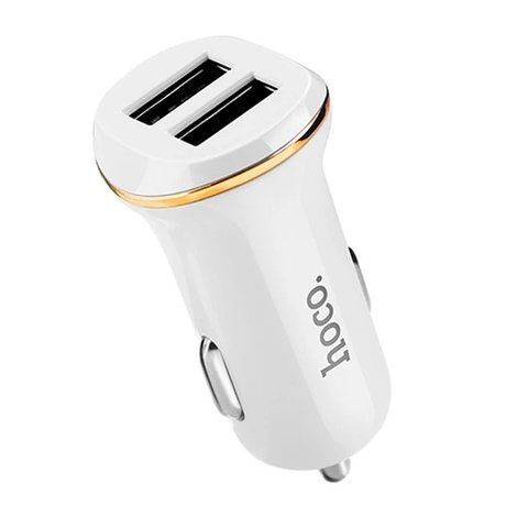 Автомобильное зарядное устройство от прикуривателя Hoco Z1 2xUSB 2.1A 11W White (7_01709) 7_01709 фото