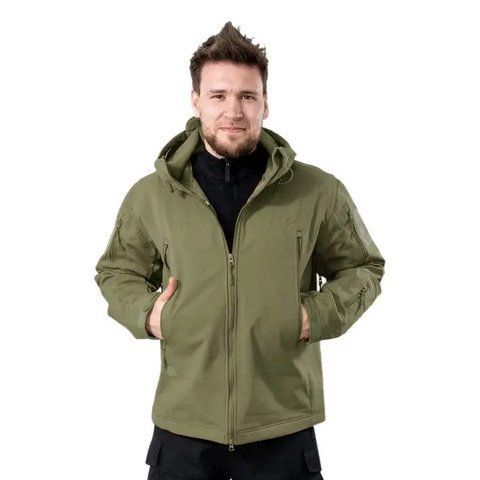 Чоловіча тактична куртка (демісезон) Eagle JA-23 Soft Shell із флісом Олива S (3_03687) 3_03687 фото