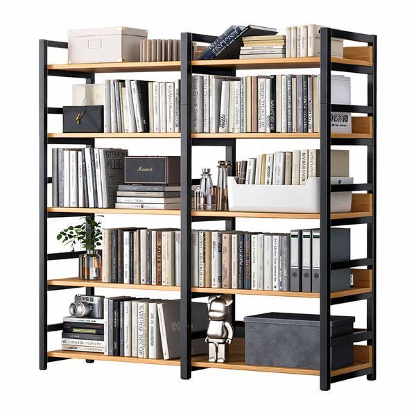Стеллаж книжный RIAS G633A Loft 5 полок 100x30x143 см Rosewood-Black (3_08137) 3_08137 фото