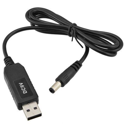 Кабель конвертер RIAS для Wi-Fi роутера с 5V на 9V USB - 5.5x2.1 мм 1 м Black (3_02541) 3_02541 фото