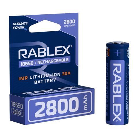 Аккумулятор батарея Rablex 18650 Li-ion 2800mAh 30A 3.7V Высокотоковый 1 шт Purple (7_02931) 7_02931 фото
