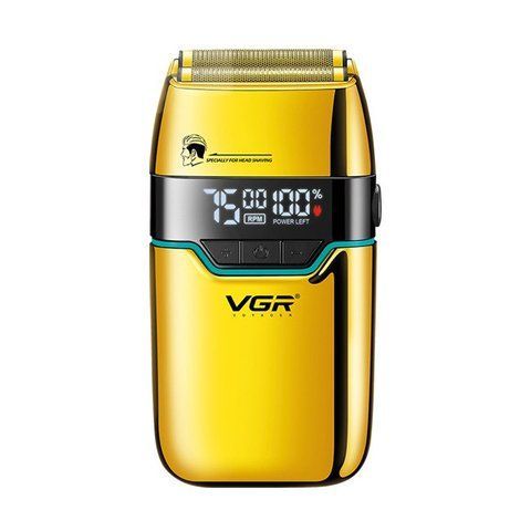 Электробритва роторная VGR V-350 с LED дисплеем и USB зарядкой 5W Gold (3_06963) 3_06963 фото