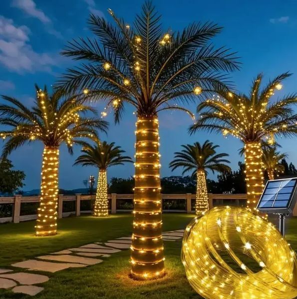 Светодиодная гирлянда RIAS "Трубка" 20м 200 LED Солнечная батарея Теплый Белый (3_07660) 3_07660 фото