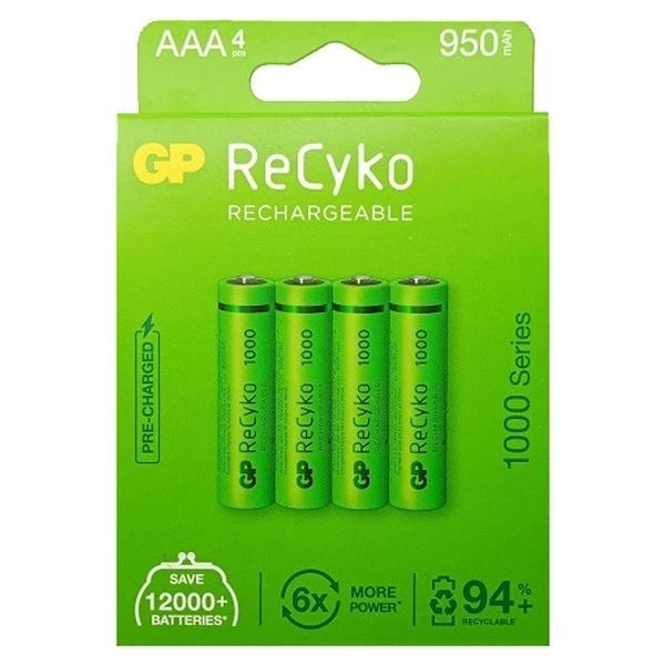 Акумуляторна батарея GP ReCyko2700 R3 AAA NiMH 950mAh 1.2V Green 1 шт (7_01621) 7_01621 фото