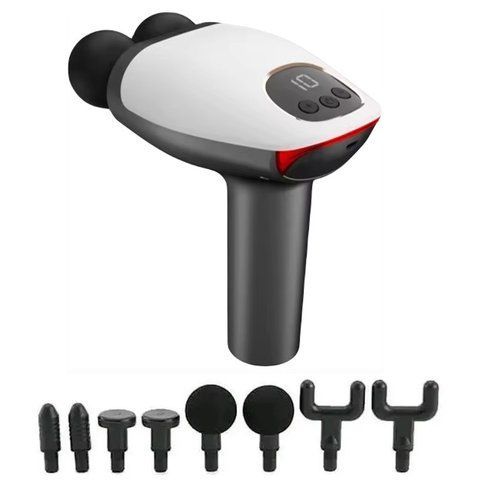 Ручний масажер для м'язів Massage Gun Maxtop MP-921 акумуляторний 25W White-Grey (3_05154) 3_05154 фото