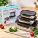 Набір контейнерів для їжі RIAS Steel з кришками 300-600-1200ml Black (3_08375) 3_08375 фото 10