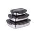 Набір контейнерів для їжі RIAS Steel з кришками 300-600-1200ml Black (3_08375) 3_08375 фото 1