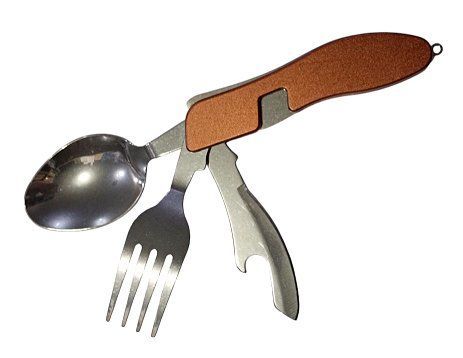 Мультитул туристический с ложкой и вилкой RIAS 4715 3в1 Brown (7_02608) 7_02608 фото