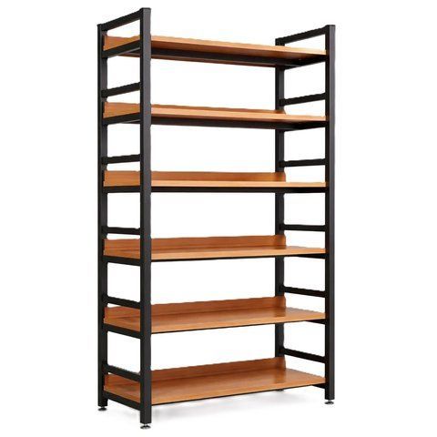 Стелаж книжковий RIAS CA72A на 6 полиць 120x32x192 см Deep Walnut-Black (3_08144) 3_08144 фото