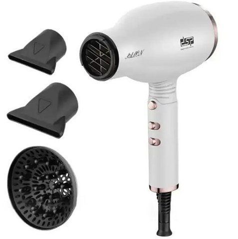 Фен для волос DSP 37002 с диффузором и концентратором 1400W White (3_05416) 3_05416 фото
