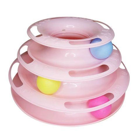 Развивающая игрушка для котов RIAS GZ-18 трехуровневая с шариками Pink (3_07016) 3_07016 фото