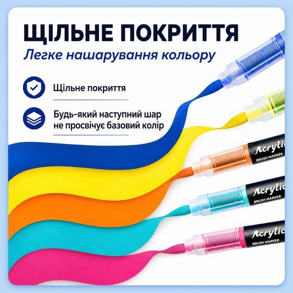 Набір акрилових маркерів Acrylic DMX-2025A-36 з кистьовим наконечником 36 шт (3_08414) 3_08414 фото