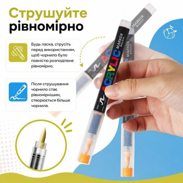 Набір акрилових маркерів Acrylic DMX-2025A-36 з кистьовим наконечником 36 шт (3_08414) 3_08414 фото