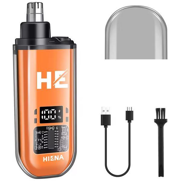 Тример акумуляторний для носа та вух HIENA B001 з цифровим дисплеєм USB 3W Orange (3_08551) 3_08551 фото