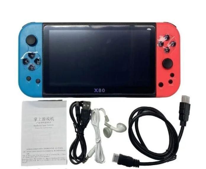 Игровая приставка консоль RIAS X80 7" IPS 8GB 20000 игр Blue-Red (3_04702) 3_04702 фото