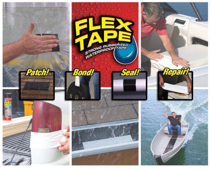 Прогумована водонепроникна клейка стрічка As Seen On TV Flex Tape 20х150 см Black (3_00021) 3_00021 фото