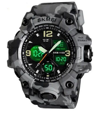 Наручные мужские часы Skmei 1155BCMGY с подсветкой 5 АТМ Grey Camo (7_01098) 7_01098 фото