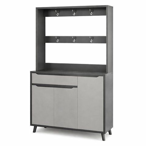 Шкаф для обуви с вешалкой RIAS BA27-100 комбинированный 100x32x180 см Grey (3_08147) 3_08147 фото