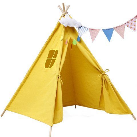 Детская игровая палатка вигвам RIAS KRO-110 с деревянным каркасом 90x80x80 см Yellow (3_07171) 3_07171 фото